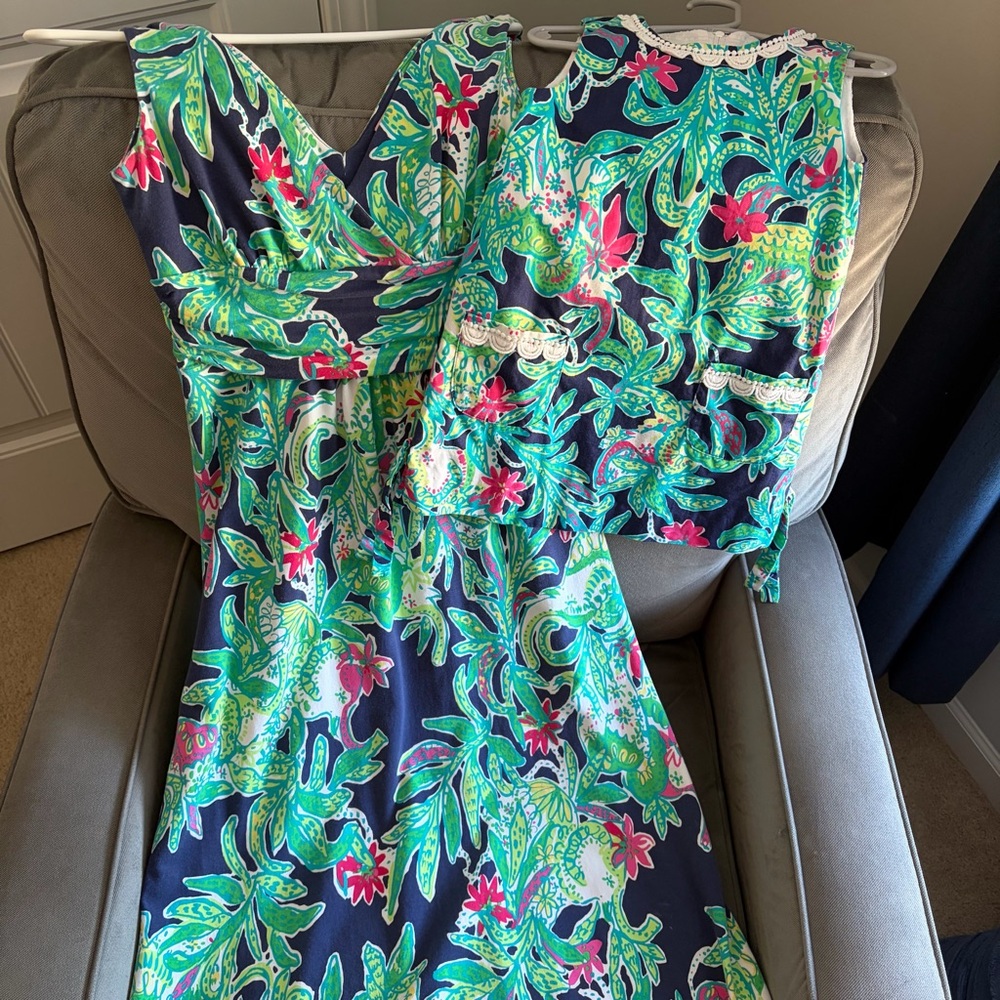 Lilly Pulitzer Mommy and Me Dresses Green and Pink Floral